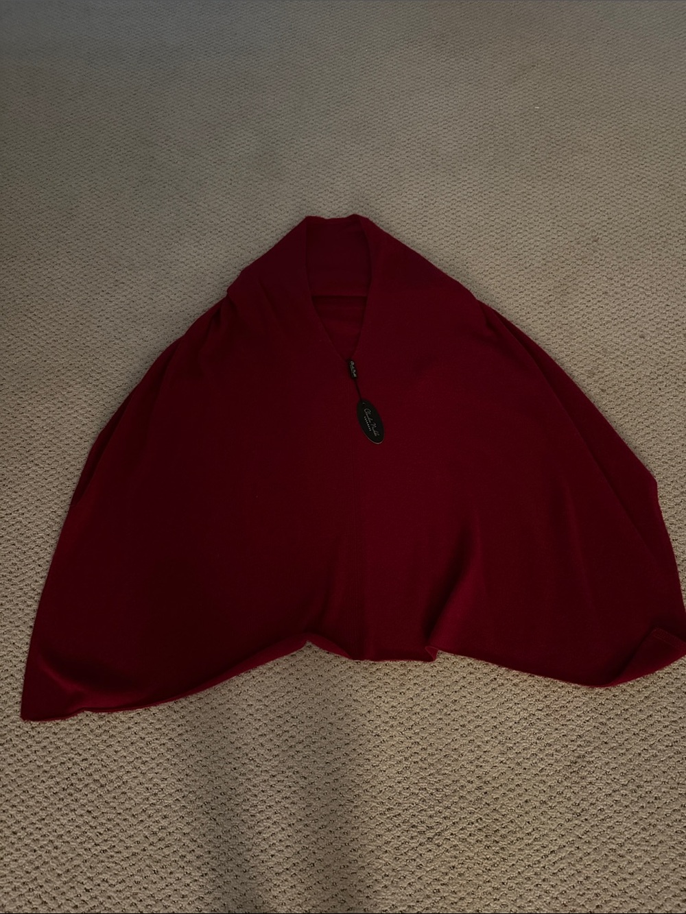 Elegant Burgundy Wrap Poncho -cashmere